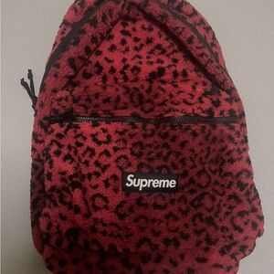 Supreme Red Leopard Backpack